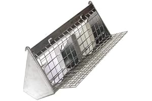 Motisi Zootecnici Pezzi 2 Mangiatoia per Conigli e Simili per mangime e Fieno, Lunghezza cm.40, Dotata di portafieno, Realizzata in lamiera Pesante zincata.