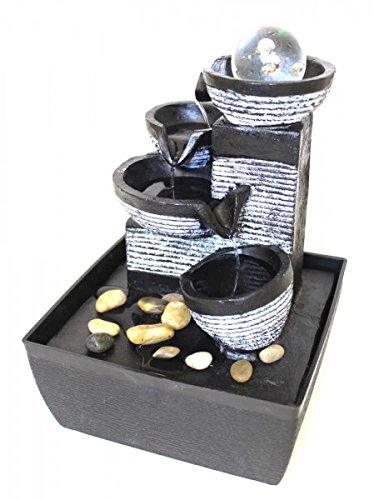 Zimmerbrunnen, Dekobrunnen, LED Farbwechsel mit Glaskugel, FoPot 10466 - 2