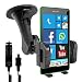 Produktbild kwmobile KFZ Halterung für das Microsoft Lumia 535 - PKW Auto Halter mit Saugnapf in Schwarz + Ladegerät