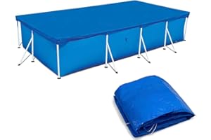 Swimming Pool Cover, ZAYMDO Waterproof Rectangular Pool Covers Easy Set Dustproof Pool Protector for Frame Swimming Pools (300 * 200CM/9.84 * 6.56FT)