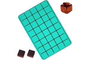 FineGood Stampi per cioccolato, 2 stampi in silicone per caramelle con 40 cavità quadrate, teglia per dessert fatti in casa, gommose, bombe grasse