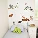 woodland animal nursery wall art sticker baby bedroom wall decor decals PEEL & STICK owl fox and jungle friends mural