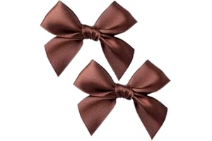 Wambere 20 STK Satin Band Deko Schleifen Fertigschleife Geschenkschleifen, Satinband Schleifen für DIY Hochzeit Valentinstag Baby Shower Weihnachten Dekoration Kartenherstellung Verzierungen,Braun