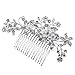 chinkyboo Silver Tone Elegent Flower Bridal Wedding Diamante Hair Comb Clip