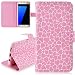 Produktbild SMART LEGEND Farbmalerei PU Leder Brieftasche Hülle für Samsung Galaxy S7 Flip Folio Wallet Schutzhülle Premium Magnetverschluss Painted Gemalt Leder Tasche Protection Case Skin Cover Patterns Holster Lederhülle mit Book Style Karten Slots Standfunktion Ständer und Magnetic Button Buckle - Rosa Liebe