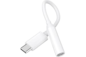 OUMIDA Adaptateur USB C Jack, Prise USB C vers Prise Casque 3,5mm, Convertisseur Câble USBC vers Ecouteur Compatible avec Samsung Galaxy S21 S20 S20+, MacBook Pro, Huawei, Honor (Blanc)