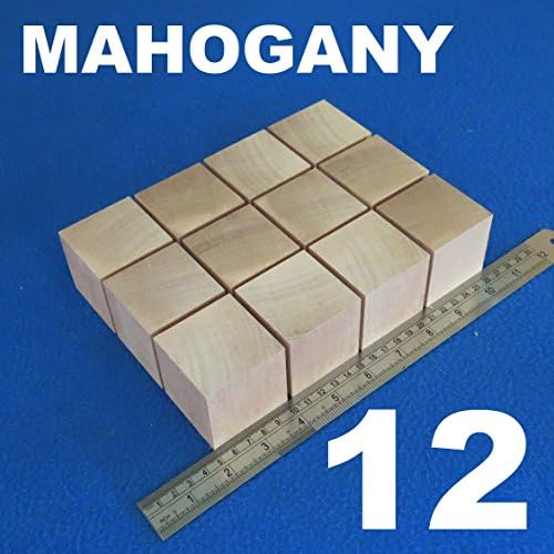 LOT 12 CUBES 2.0"/50mm WOODEN BLOCKS BUNDLE SET MAHOGANY WOOD NATURAL ECO BRICKS