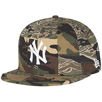 New Era 59Fifty Fitted Cap - PATCHWORK NY Yankees wood camo
