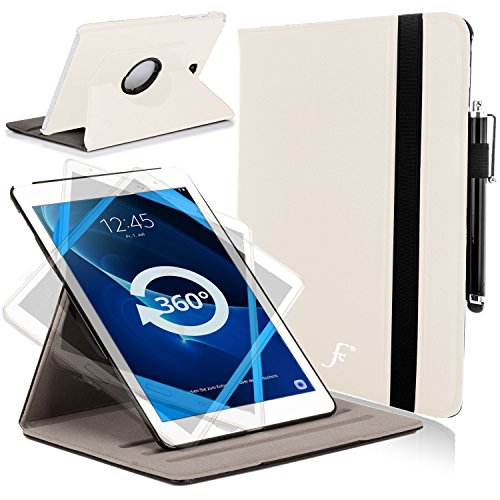 Forefront Cases Smart Funda para Samsung Galaxy Tab A 10.1 (SM-T580, SM-T585) Rotatorio Carcasa Stand Case Cover - Extra Robusto y Protección Completa con Auto Sueño Estela Función (Blanco)