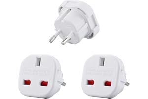 EEQIU 【3 Packs】Travel Adapter UK to European Plug Adapter, UK to Europe Converter Type C/E/F for Spain, France, Italy, Portugal, Poland, Greece, Netherlands, Turkey and more.