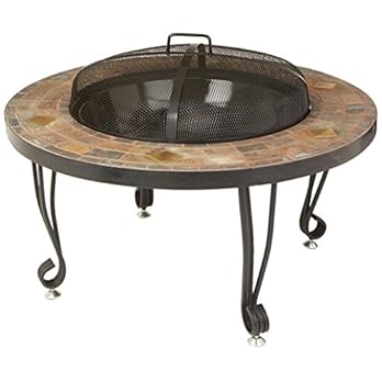 Amazonbasics Feuerstelle Naturstein Mit Kupfer Akzenten 86 Cm