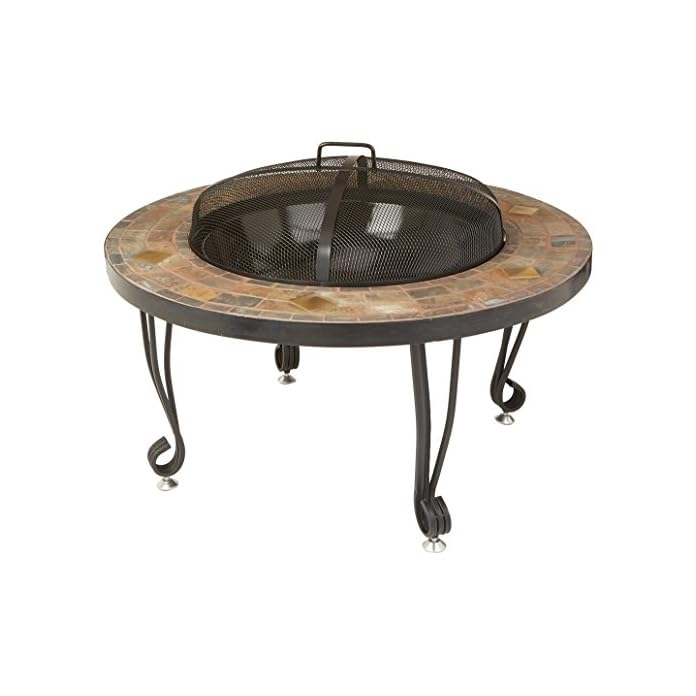 Amazonbasics Feuerstelle Naturstein Mit Kupfer Akzenten 86 Cm