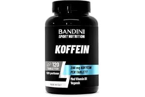 Bandini® Koffeintabletter 200mg med vitamin B1-120 tabletter - Caffeine