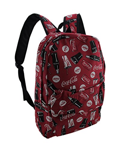 Price comparison product image Zeckos Red Coca-Cola Cans Bottles and Drink Cups Canvas Backpack