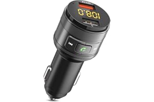 ZeaLife Bluetooth FM Transmitter, Auto Bluetooth Radio Adapter mit 2 USB Anschlüsse und Freisprecheinrichtung Car Kit, QC3.0 Wireless Auto Handy Adapter Musik, Unterstützt 64G USB Stick