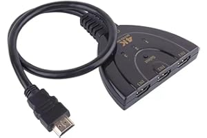KIRVOS 3 Ports Commutateur hdmi Sélecteur Splitter Manuel,Multiprise HDMI Switch 4K 3 Entrée 1 Sorties Multi HDMI,pour TV, PC, projecteur, Chromecast, Android Box, ROKU