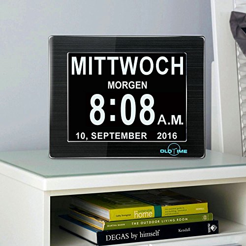OLDTIME® 8″ Digitaler Kalender Tag Uhr Für Demenz Alzheimerkranke/sehschwachen Gelesen Werden. (Alzheimeruhr ) Große Zeitanzeige . Sehr Gut Geeignet Für ältere -Schwarz - 6