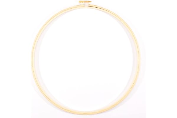 Vaessen Creative Tambour à Broder en Bois de Bambou, Ø30 cm, Cercle pour Attrape-Rêves, Cadre de Point de Croix, Anneau de Couronne pour Macramé, Crochet, Décoration Bohémien et Plus Encore