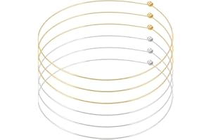 UNICRAFTALE collana cervicale filo intrecciato placcato oro 18 K 14,5 cm collana metallica aperta rotonda per donne abbigliamento quotidiano matrimonio feste