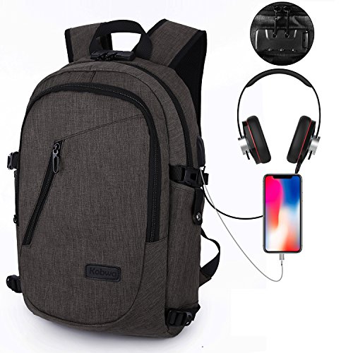 Business Laptop Rucksack Backpack  Kobwa 15 6 Inch Notebook Schulrucksack Computer Rucks  cke f  r Herren und Damen mit Anti-theft  USB Charging Port 