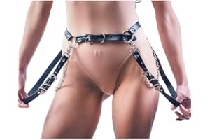 Sethain gothique Cuir Chaînes de ventre Noir L'amour Chaîne de ventre En couches Punk Ceinture Bijoux de corps pour les femmes et les filles