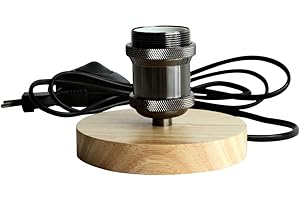 TIANFAN Drewniana oprawa lampy Edison w stylu vintage, E27, oprawka lampy retro, cokół 1,8 m, długość kabla wtykowego UE ze ściemniaczem (kolor perłowo-czarny)