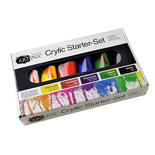 Artina® Crylic 6 x 120ml Acrylfarben Starter-Set (720ml) – Primärfarben in Künstler-Qualität - 3