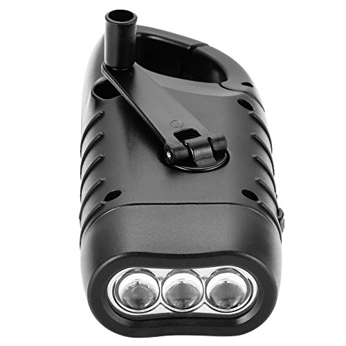 Simpeak LED Taschenlampe Handkurbel Solar Dynamo Karabiner Energie wiederaufladbare Taschenlampe für Camping Klettern Wandern - 3