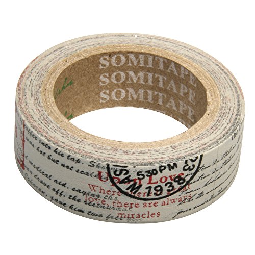 Rayher Hobby 57330000 Washi Tape Dokumente, 15 mm, Rolle 15 m - 2