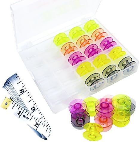 Kebinfen® 25 PCS Durable Empty Multicolour Plastic Bobbins Spool F Sewing Machine With Storage Case