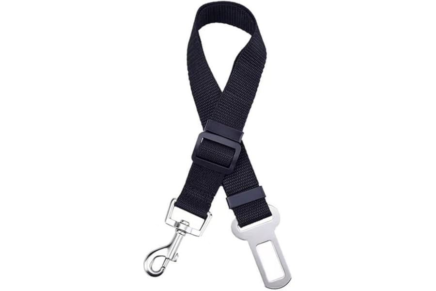 MAIN Adjustable Dog Car Safety Seat Belt - Harness Dog Seatbelt Safety Lead - Cat & Pets (BLACK)