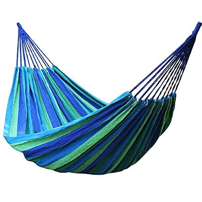 TRIXES Hamac Portable Bleu et Vert de 2 Mètres pour Jardin Camping Voyage