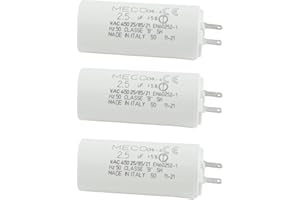 LORTECH 3 Stück Kondensatoren 2,5µF für Rollladenmotor 6 Nm, Kabelschuhe 2,8 mm