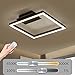 Produktbild 64W Modern Design LED Eckige Deckenleuchte Fernbedienung Dimmbar Metall Deckenlampe Kreative Deckenbeleuchtung Acryl Lampenschirm Wohnzimmer Schlafzimmer Decken Beleuchtung L50CM×B40CM 3000K-6000K
