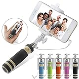 MESE London Brazo Extensible Para Selfie (Sin Batería) Monopod De Aluminio Barra Extensible Manual Para Foto Con Sostenedor De Smartphone Ajustable Y Obturador Inalámbrico / Botón Obturador (Negro)