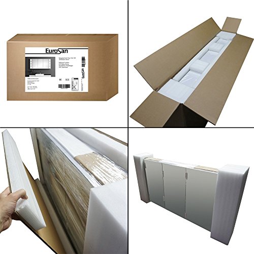 Eurosan 3-türiger Spiegelschrank, Superflach, Integrierte LED-Frontbeleuchtung, Breite 120 cm, Weiß, New York, NY120 - 5