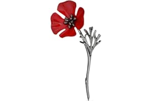 BEITO Unisex Amapola Broche De La Flor De La Solapa La Insignia del Pin Cristal Rojo Regalos Broches Días De Recordación