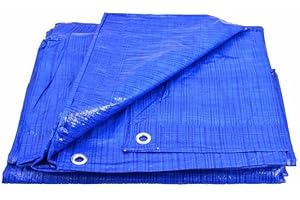 ‎BK SHOP BK SHOP Abdeckplane Wasserdicht | Gewebeplane 3 x 3 m | Blau wasserdichte Plane | Schutzplane 60 g/m2 | Abdeckplanen in den Garten | Gewebeplanen Wasserfeste Gartenmöbel | Gartenplane