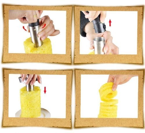 statko® Edelstahl Ananasschneider, Schäler und Entkerner – Über 500 positiven Bewertungen auf Amazon. Com – USA Seite (siehe Hinweis unten) (7,5 cm Klinge) - 6