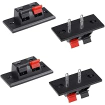 Tofficu Morsetto Quadrato A 2 Vie Per Altoparlanti E Subwoofer, Connettori In Rame Per Cavi Audio, Scatola Terminale Compatta