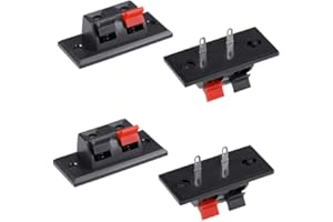 Aofan 4 Stück 2-Wege Lautsprecher BoxenKabel klemme Anschlussblock Terminal, Push Release Anschluss Plattenverstärker Lautsprecher Klemme Block