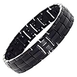 Titanium Magnetic Pain Relief Therapy Bracelet from MnB Magnetic Bracelets (Black)