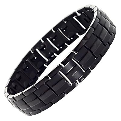 Titanium Magnetic Pain Relief Therapy Bracelet from MnB Magnetic Bracelets (Black)