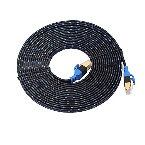 Preisvergleich Produktbild Mit Glasfasergewebe Doppelschild Flachcomputer Router NAS Sieben Arten Netzwerkkabel - Blau & Schwarz - 8M