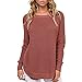 Produktbild Swallowuk Strickpullover Damen Lange Ärmel Gestrickt Sweatshirt Jumper Strickwaren Oben Bluse Frauen Winterpullover Winterpulli Strickpullis Sweater Strickpulli (L, Rot)