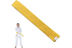 XPEX 200 * 4CM Ceinture Judo Blanche,Ceinture jjb,Ceinture Blanche jjb,Ceinture de Taekwondo,Ceinture de karaté Ceintures de karaté Judo Karaté BJJ Arts Martiaux Ceintures de Taekwondo (Jaune)