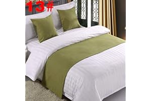 Q_STZPX Bed Runner Bed Runners Bed Scarf Hotel Bedding Linen High-End Bed Tail Towel Bed Flag Bed Tail Pad Decoration Strip，Light Green,50X260Cm (2M Bed)