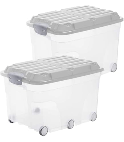 Kreher XL Rollbox 44 Liter - Transparente Aufbewahrungsbox Mit Rädern