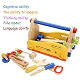 ZEARO Kinder Simulation Toolbox Reparatur Werkzeugkasten Rolle Spielzeug Holz ab 3 Jahre - 2