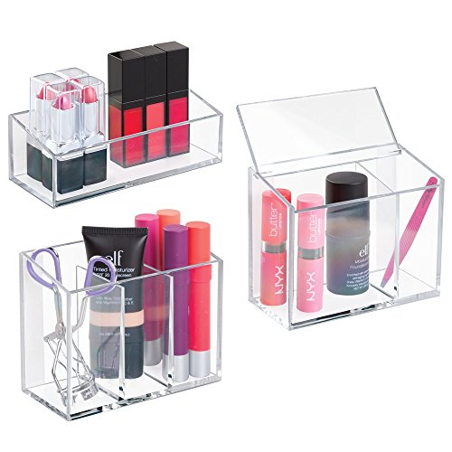 Interdesign 21240EU Affixx Waschtisch-Organizer 3-er Set, durchsichtig - 3